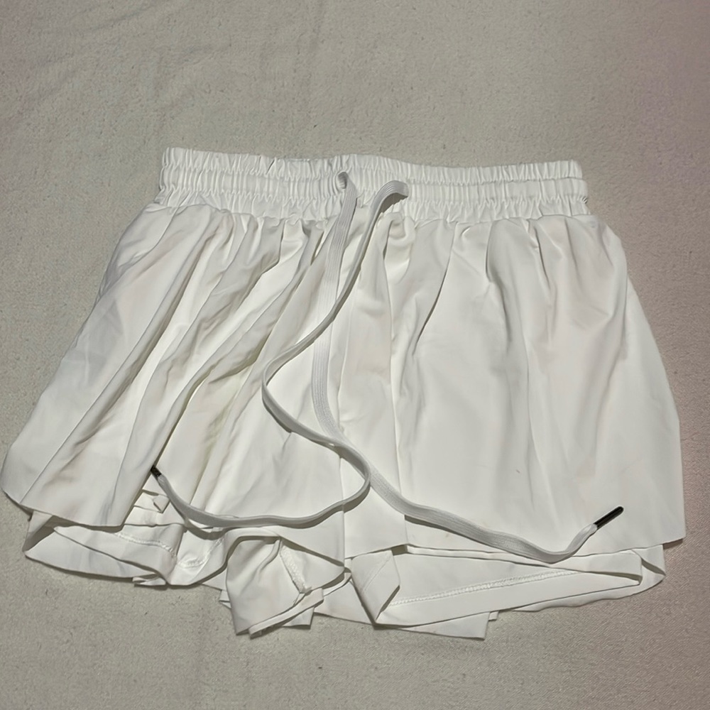 White butterfly shorts